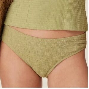 Andie Swim The Bikini Bottom Smocked Texture Sage Green XS